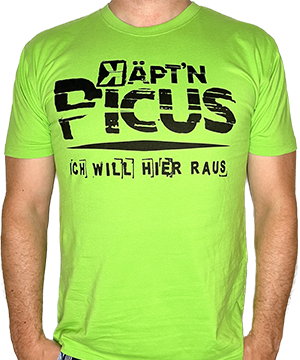 Käpt’N Picus Shirt in grün mit Spruch Ich will hier raus