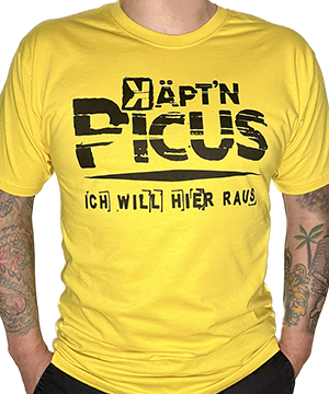 Käpt’N Picus Shirt in gelb mit Spruch Ich will hier raus